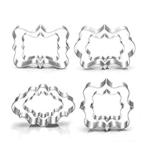 Jasonsy Plaque Cookie Cutter Set - 8 Piece - Square,Oval,Rectangle,Photo Plaques Frame Fondant Cutters -Stainless Steel(Assorted Sizes)