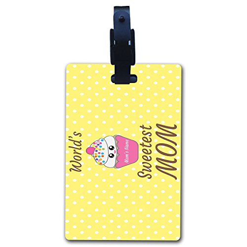 BleuReign(TM Personalized Custom Mom Designs Set of 2 Luggage Tags with Strap