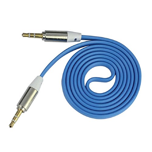ABCÂ® 3.5mm Stereo Auxiliary Cable Male to Male Flat Audio Music Aux Cord (Light Blue)