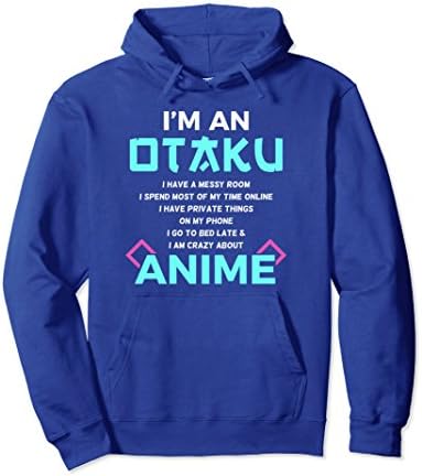 Unisex I'm an Otaku Anime Lover Gift Hoodie 2XL Royal Blue