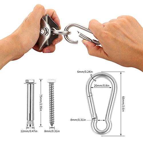 Ulikey Deckenhaken Hängesessel, 450KG Kapazität Edelstahl Deckenhaken Schaukelhaken Aufhängung Haken für Beton Holz Sets… – Bild 3