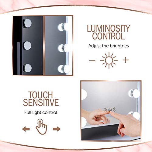Albor Makeup Vanity Mirror with Lights - Lighted Makeup Mirror with Magnification Makeup Mirror with Lights Led Mirror Magnifying Mirror with Light Lighted Mirror Vanity Lights Vanity with Lights - Thumbnail 4