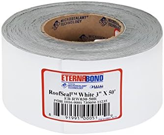 EternaBond H.B. Fuller RoofSeal White 3" x50' MicroSealant UV Stable Seam Repair Tape | 35 mil Total Thickness | EB-RW030-50R - One-Step Durable, Waterproof and Airtight Repair