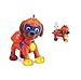 Paw Patrol Mighty Pups Zuma Figure with Light-up Badge and Paws with Bonus 12 Stickers Sheet Bundle (2 Items)