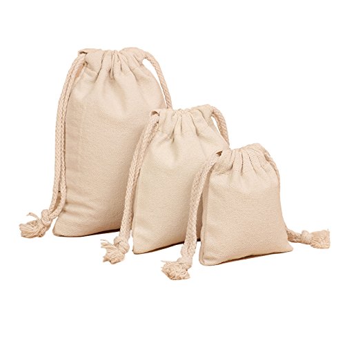 image for Bister Pack of 4 Canvas Coin Money Sacks Bag Deposit Change Bags Trans