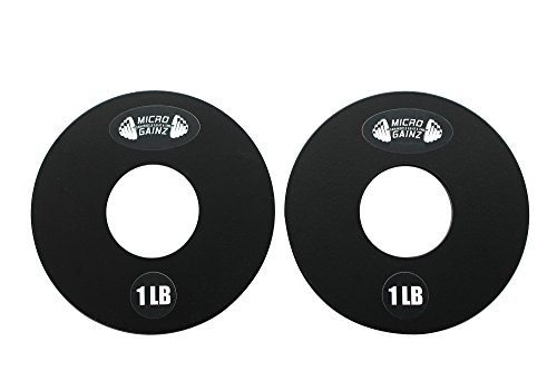 Micro Gainz 1LB Pair of Olympic Fractional Weight Plates- Designed for Olympic Barbells, Used for Strength Training and Micro Loading