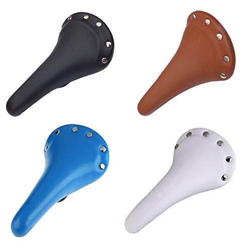 Maserfaliw Bicycle Cushion, Vintage Retro Riveted Studs Bike Cushion Pad Race Fixed Gear Bicycle Saddle Seat - White£¬Essential for Home Life.