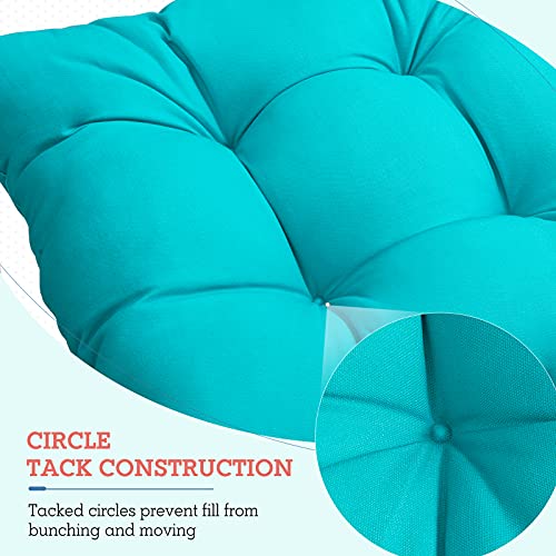 EAGLE PEAK Tufted Outdoor/Indoor High Back Patio Chair Cushion, Set of
