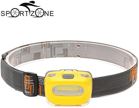600Lm 2 Modes LED Headlight 3xAAA Headlamp Bike Bicycle Light Torch with Headband -- Yellow