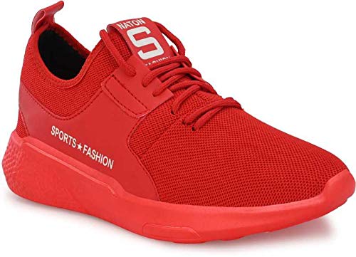 red sports shoes mens
