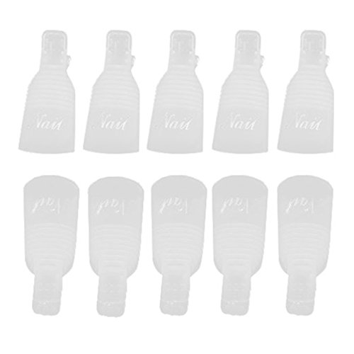 Beauticom Acrylic Nail Art Soak Off Cap Clip UV Gel Polish Remover Wrap Reusable Keeper Manicure Tool (PINK, WHITE, PURPLE, & RED) (20 Pieces, WHITE)