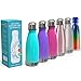Stainless Steel Water Bottle for Kids School: 12 oz Double Wall Insulated Cola Bottle Shape for Cold and Warm Drinks, BPA Free Metal Sports Bottle For Boys, Girls & Women (Aqua Blue, 12 oz)