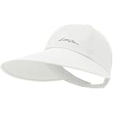 Sun Hats for Women Outdoor Wide Brim UV Protection Hollow Top Summer Beach Packable Visor with Ponytail-Hole