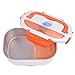 Yescom 1.5L Heated Electric Lunch Box 12V 24V 110V Car Truck Food Warmer Food Grade 304 Stainless Steel Container Portable Lunch Heater with Bag Orange