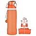 UPmall Water Bottle Silicone Leak Proof Collapsible Sports Water Bottle 26floz BPA Free Drinking Water Kettle for Outdoor Hiking Camping Running Traveling ( Orange )