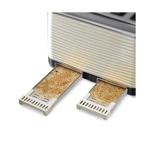 Russell Hobbs 24384 Cream Inspire 4 Slice Toaster, Wide Slot with Lift and Look Feature, High Gloss Chrome Accents, 1800…