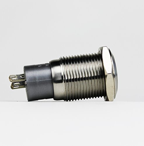 image for Splash Resistant 16mm Power Push Button ON/OFF Latching Switch w/ 12V 