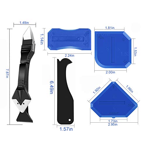 King&Charles Caulking Tool, Caulk Remover& Glass Glue Angle Scraper, 3 in 1 Silicone Caulking Tool Kit - Caulk Removal… - Image 3