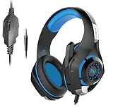 Kotion Each GS410 Headphones with Mic and for PS4, Xbox One, Laptop, PC, iPhone and Android Phones(Blue)