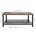 TomCare Coffee Table Rustic Cocktail Table Living Room Table with Storage Shelf MDF with Black Metal Frame Furniture Vintage Home Decor Large for Living Room Bedroom