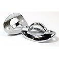 CPB Curved Oval Rope Eyes with Screws - Set of 2 - Chrome Plated Brass - Rope Anchor- Oval Shaped - Curved