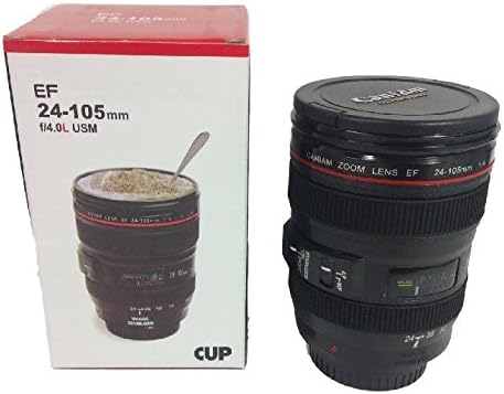 Retro Nouveau Camera Lens Coffee Cup with Lid