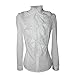 Shirts for Women Stand-Up Collar Vintage Victoria Ruffle Long Sleeve (L, BS02-White)