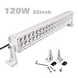 SLDX 120w 22inch White 7200LM Led Light Bar Spot Flood Combo for Off Road Jeep 4WD IP68 12V 24V 
