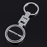 ESMPRO AMG Black Leather Car Key Case Coin Holder Zipper Remote Wallet Key Chain Bag