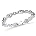 Marquis & Round Cubic Zirconia Eternity Stackable Band Sterling Silver Ring Size 3-13