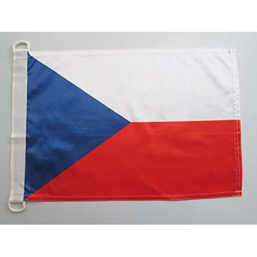 AZ FLAG - Czech Republic Nautical Flag - 18'' x 12'' - For Outdoor and Boat - Czech Banner Knitted Polyester with Two Plastic Rings - Vivid Colors - 12x18 in - 45x30 Cm