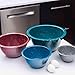 Zak Designs 2281-7005 Confetti Mixing Bowl Sets, 4-Piece, Peacock, Brick & Slate