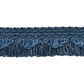 D&Eacute;COPRO 4 Yard Pack of 1 3/8" (3.5cm) Beautiful Scallop Loop Fringe Trim (Style# 0138SCLF) French Blue Seychelles #M45 (Medium Dusty Blue)