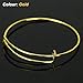 Timoo 20 Pcs Metal Blank Bangles, Stainless Steel Adjustable Expandable Wire Blank Bracelets for Women's DIY Jewelry Making (Gold, 2.56inches)