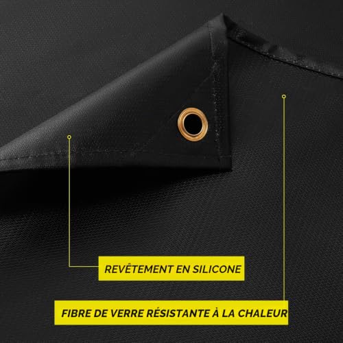 Heavy Duty Welding Blanket, 6ft x 8ft, Silicone Coated Fiberglass Fire Blanket, Designed for Home and Outdoor Use for Professional Heavy Duty Welding