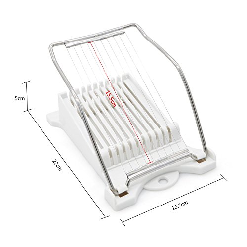 Luncheon Meat Slicer Yummy Sam Cheese Slicer Boiled Egg Slicer Fruit Slicer Soft Food Slicer Sushi Cutter Canned Meat Slicer with 10 Cutting Wire in Stainless Steel - Thumbnail 6