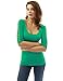 PattyBoutik Women Crochet Lace Inset Elbow Sleeve Blouse (Green Small)