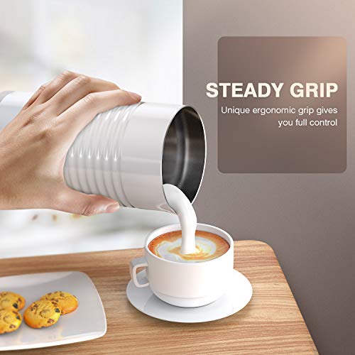 HadinEEon Milk Frother, Electric Hot Cold Milk Steamer, Soft Foam Maker