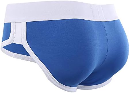 Men's Butt and Front Enhancing Padded Hip Briefs Underwear Solid Color Cotton Spandex White