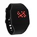 Lowpricenice Magic Hidden Touch Screen Red LED Digital Watch Men Women Sport Cuff Wrist Watch Black