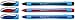 Schneider Slider Memo XB (Extra Broad) Ballpoint Pen, 1.4 mm, Light Blue Barrel, Assorted Ink Colors, Pack of 3 Pens: Black, Red, Blue (150293)