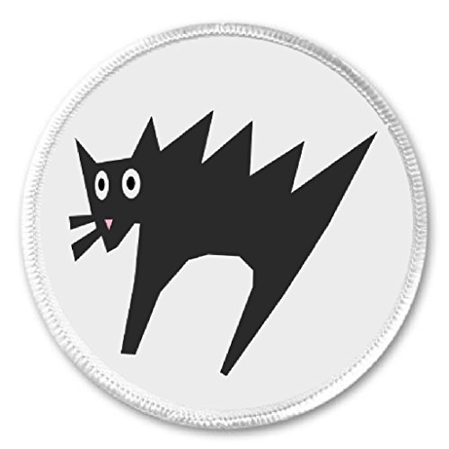 Scared Black Cat 3" Sew On Patch Kitty