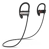 Picun H9 Bluetooth Headphones with Microphone, Wireless Sport Earbuds with Mic, Splashproof & Sweatproof, Stereo Music Earphones, Handfree Headset for Gym/Working Out/Running (Black Gray)