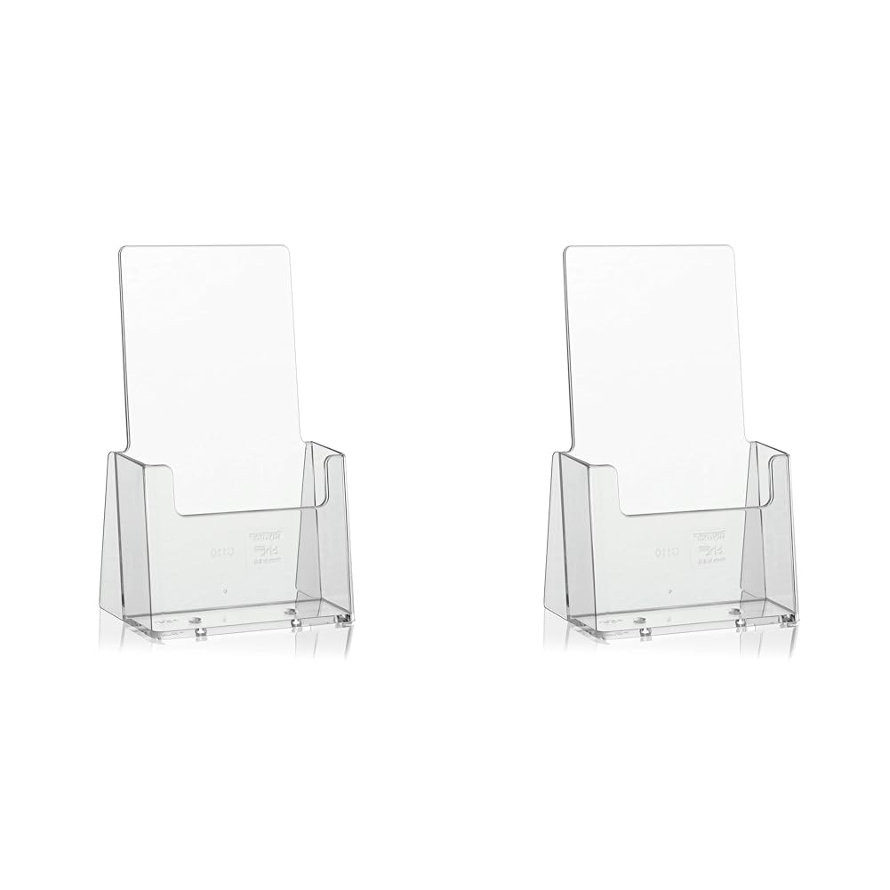 Taymar Flyer Stand / Leaflet Holder / Leaflet Stand 1 piece. DIN Lang (DL) transparent (Pack of 2) — image 1