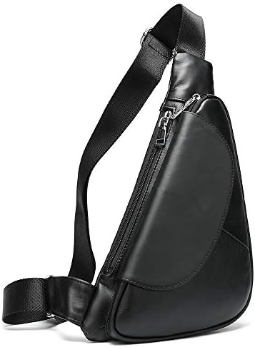 NKns Personalized Leather Men'S Chest Bag Creative Soft Leather Triangle Bag Casual Sports Chest Bag Camera Backpack For Women