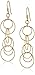 Sterling Silver with Yellow Gold Flashed Circle Link Drop Earrings