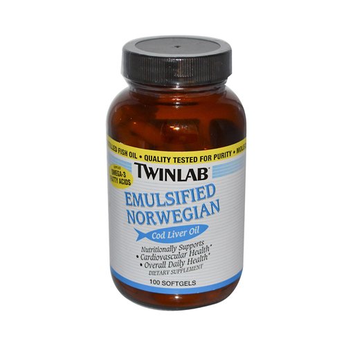 Twinlab emulsified norwegian cod liver oil - 100 softge…