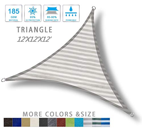 LOVE STORY Sonnensegel, 30 x 30 x 30 cm, dreieckig, Grau und Weiß, UV-Schutz, Markise für Außenbereich, Terrasse, Garten… – Bild 8