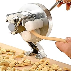 Pasta Maker Machine, Aluminium Alloy Manual Hand Noodle Press Machine, with Long Handle, Adjustable Clamp, for Spaghetti Fettuccini Lasagna Dumpling Skin