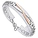 PiercingJ Stainless Steel CZ Love for Men Women Couple Bracelet Link Chain Wrist Matching Set Bangles